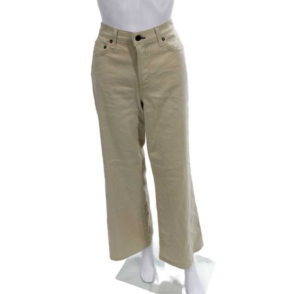 Askk NY Unisex Adults Beige Dress Pants Linen Blend Size 26